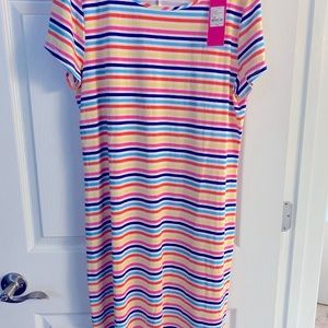NWT Lilly Pulitzer Dress size large. Marlowe Dress.  Island stripe